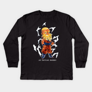 The bearded saiyan - DIMIDOU Kids Long Sleeve T-Shirt